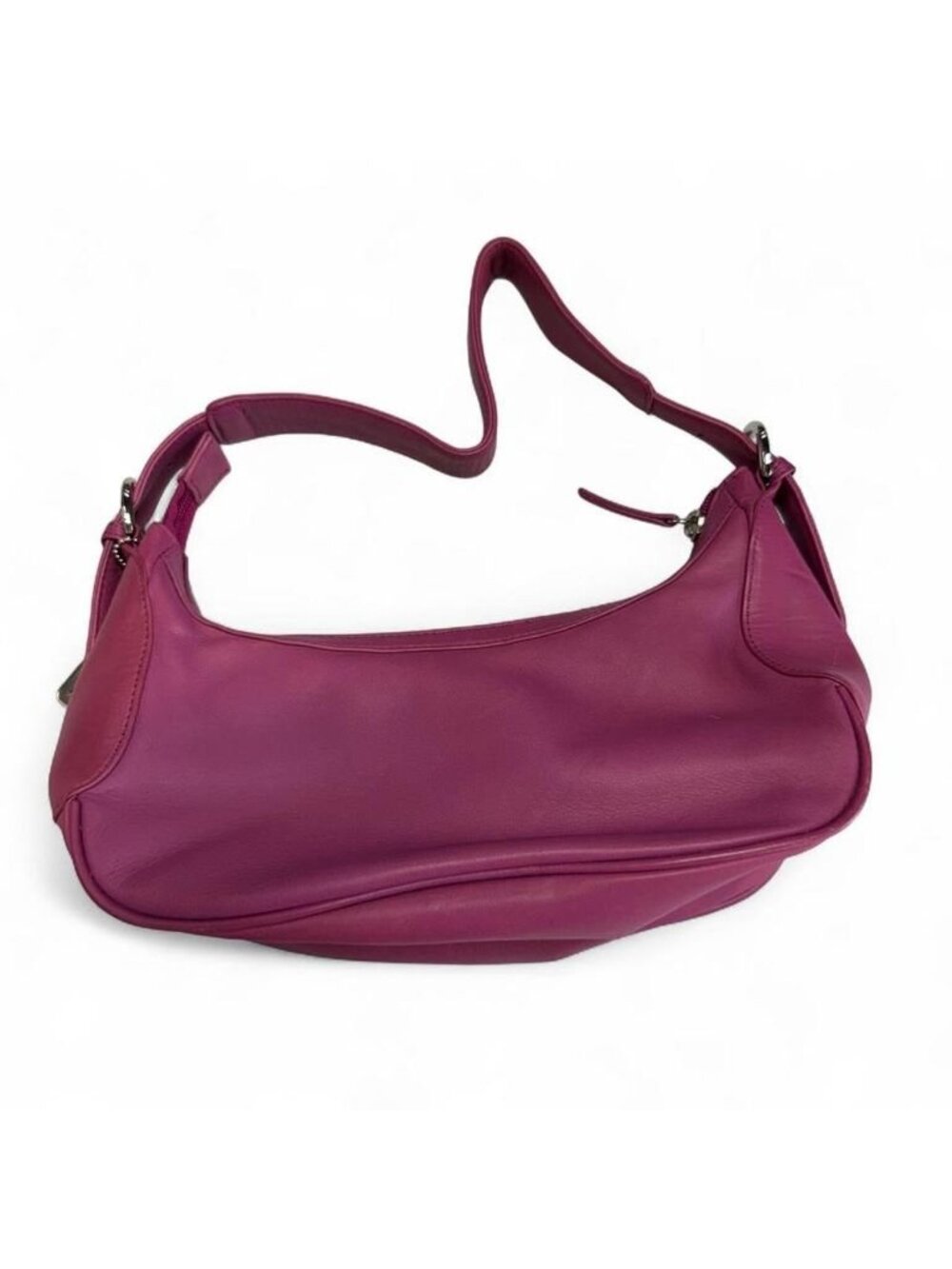 Osgoode Marley Pink Leather Crescent Shoulder Bag Purse Y2K Hobo Casual Vibrant - Picture 4 of 8